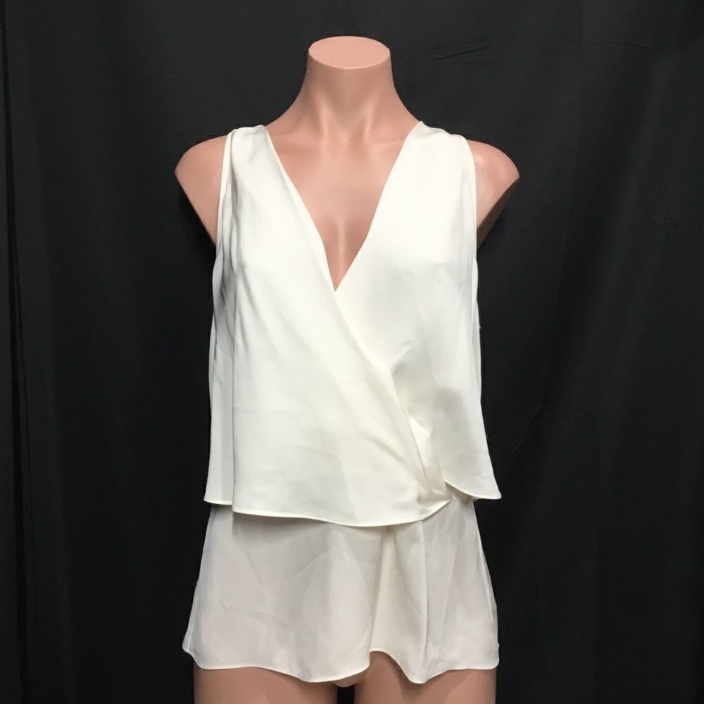 Theory Alizay Silk Top in Ivory (C2) - Picture 2 of 7